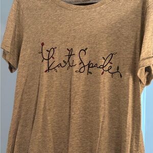 Kate Spade Light Gray Holiday Graphic T-Shirt
